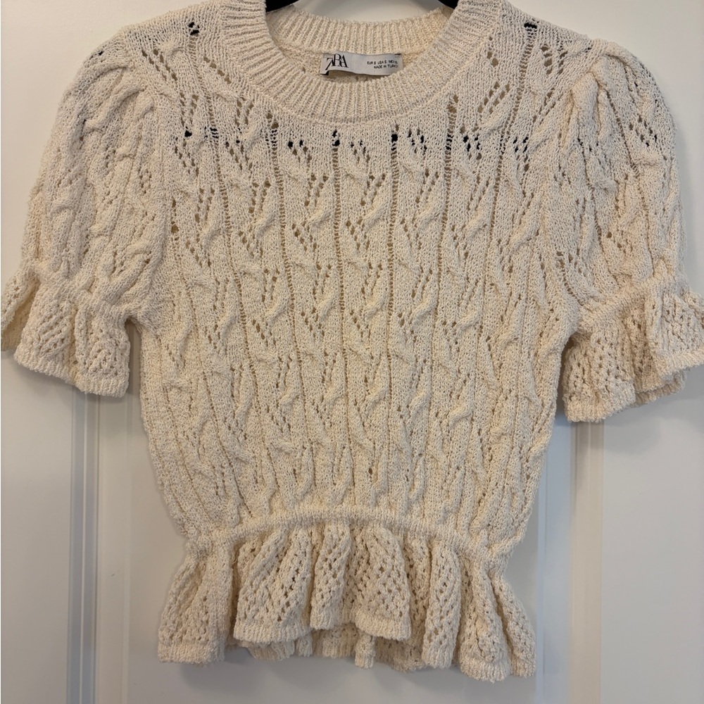 Zara Off-White Knit Sweater